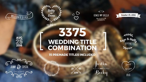 AE模板-3375种优雅漂亮小清新婚礼文字标题动画包 Elegant Wedding Title Combination Pack-精品资源站