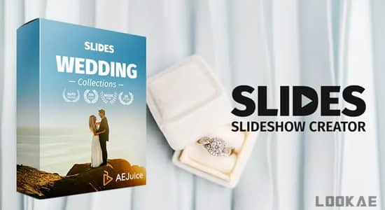 浪漫爱情婚礼幻灯片展示电子相册效果动画AE/PR模板 Slides – Wedding Collection-精品资源站