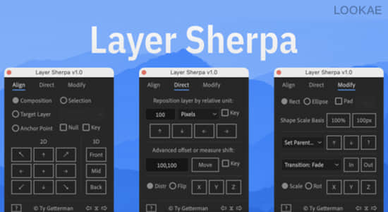 多功能图层操控小工具AE脚本 Layer Sherpa V1.0-精品资源站