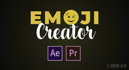 12000社交媒体Emoji卡通表情创作生成工具AE/PR模板-精品资源站