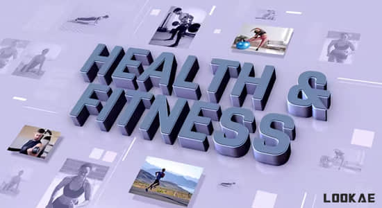 AE模板-创意三维空间透视健康与健身促销展示动画 HEALTH AND FITNESS PROMO-精品资源站