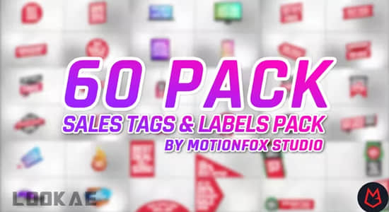 60组商城打折促销降价活动标签动画AE模板 Sale Tags and Labels Pack-精品资源站