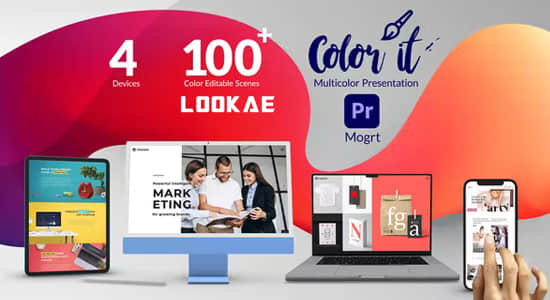PR模板-100组网络社交平板电脑手机应用程序宣传介绍动画Multicolor Web and App Promo-精品资源站