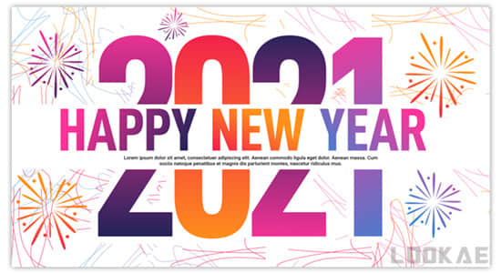 PR模板-12组现代设计2021新年快乐文字标题动画 Modern New Year Typography-精品资源站