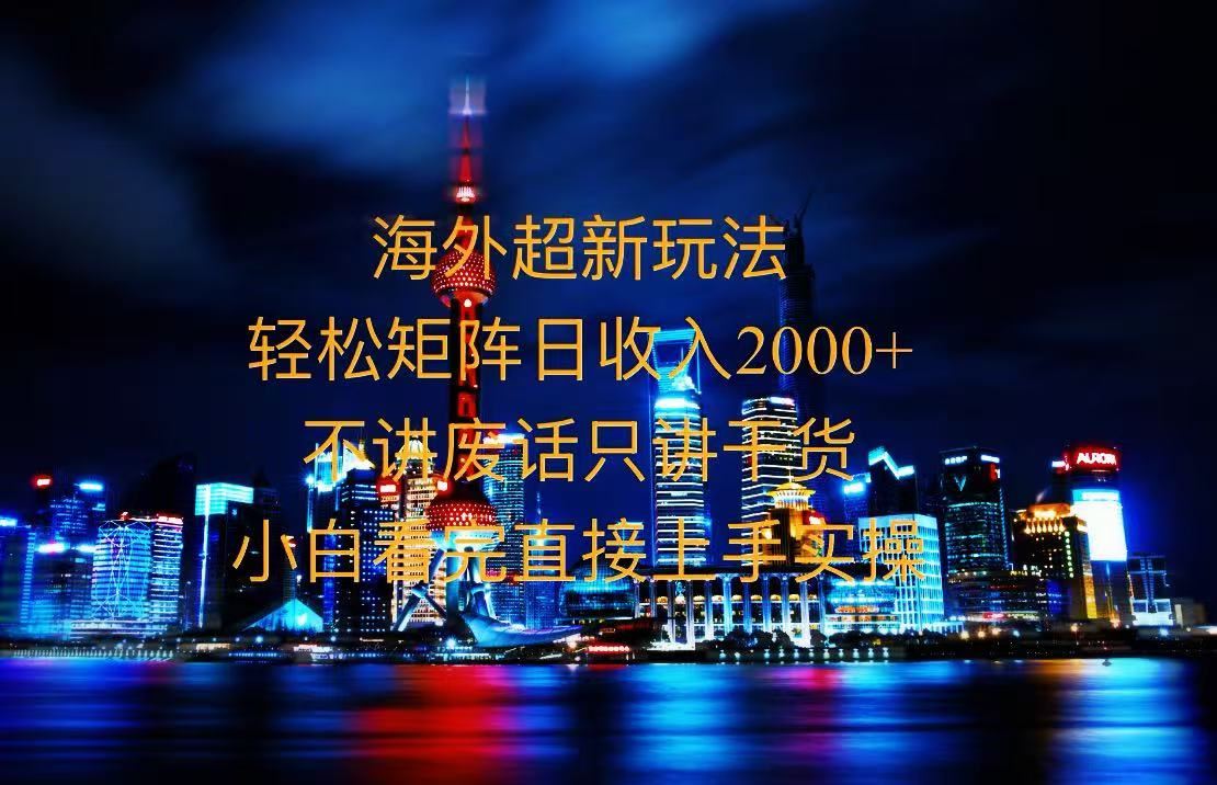 （13583期）2025全新海外暴力玩法，操作简单，小白轻松上手-精品资源站