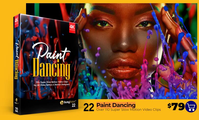 4K视频素材 114个彩色油漆流体飞溅慢动作特写 Paint Dancing