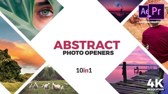 AE模板/PR预设-10组创意图像拼接排版LOGO标志展示片头 Abstract Photo Openers-精品资源站