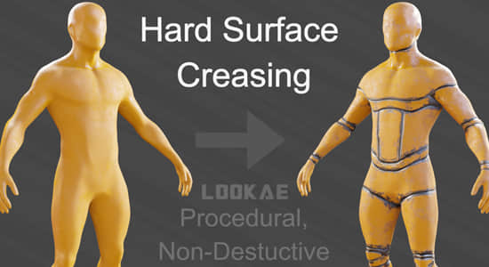 三维模型硬面边缘折痕制作Blender插件 Hard Surface Crease Tool V1-精品资源站