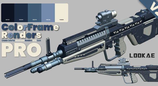 Blender插件-彩色线框渲染工具专业版 Colorframe Renders Pro-精品资源站