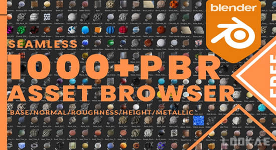 1000种金属布料泥土瓷砖木材抽象纹理Blender PBR Materials材质预设包-精品资源站