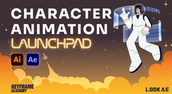 AE教程-卡通人物角色动作绑定MG动画制作 Character Animation Launchpad-精品资源站