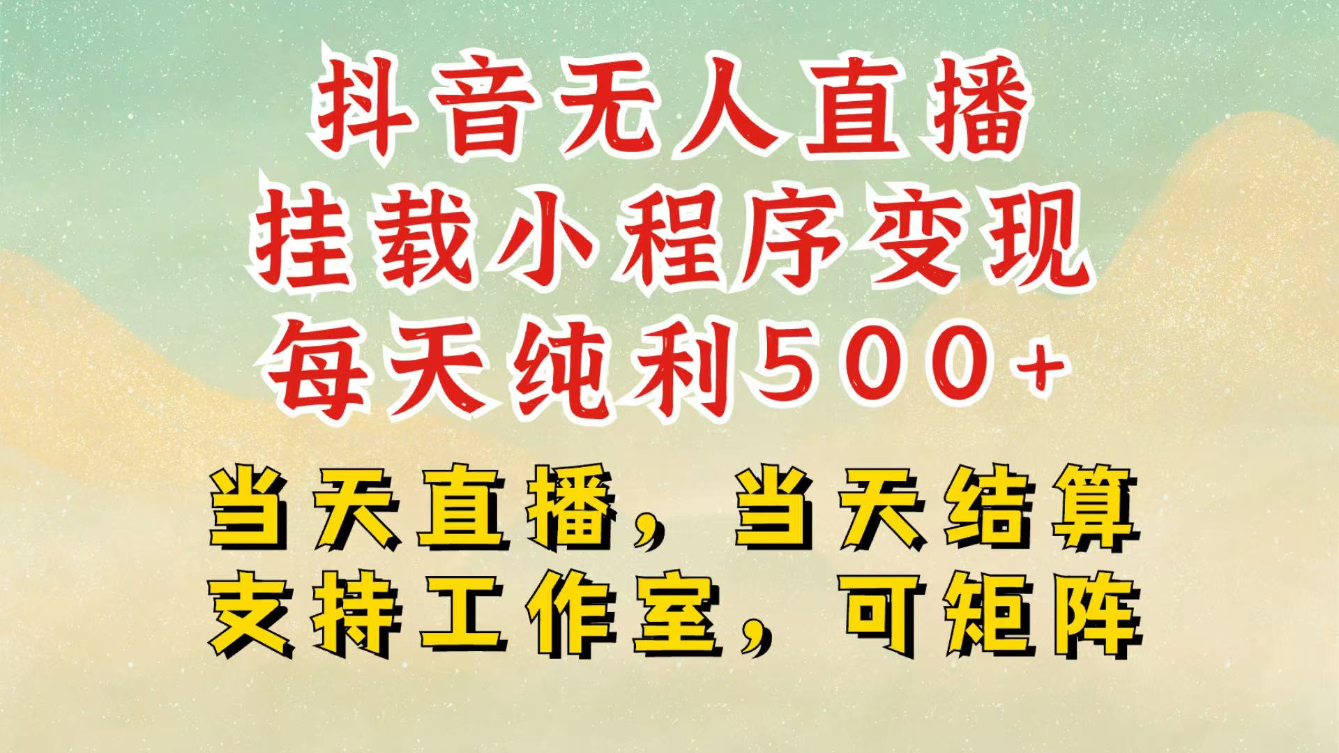 抖音无人挂机项目，轻松日入500+,挂载小程序玩法，不违规不封号，有号的一定挂起来-精品资源站