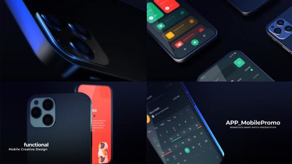 AE模板-三维智能手机APP界面展示介绍宣传动画 Mockup App Presentation-精品资源站