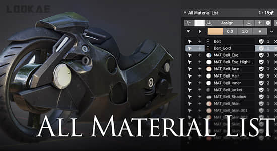 Blender插件-材质灯光摄像机场景素材列表 All Material List V2.7.7-精品资源站