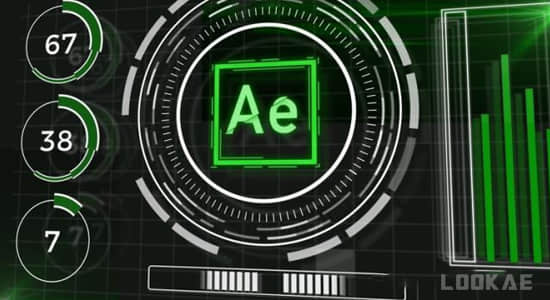 AE教程-制作科技感UI界面图形元素动画(英文字幕) Futuristic Hud Motion Graphics-精品资源站