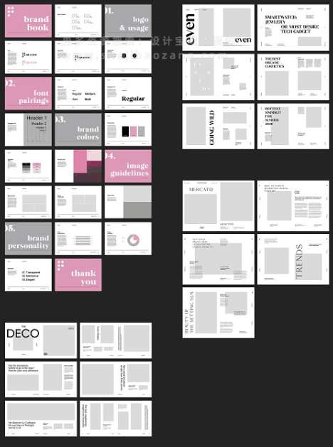 PS样机 52款书本杂志图书手册装订效果展示PS模型样机 Magazine Mockups – 52 Scenes