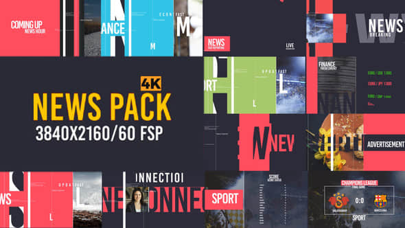 AE模板-时尚图形设计新闻栏目包装 News Pack V2-精品资源站