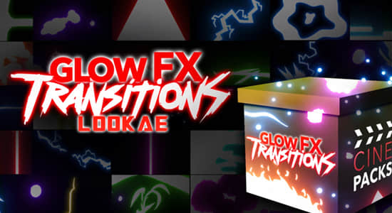 4K视频素材-52个霓虹发光手绘图形转场动画 Glow FX Transitions-精品资源站