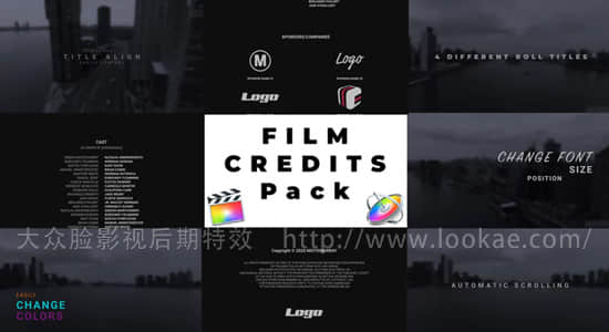 FCPX插件-电影结束片尾演员表滚动字幕动画-精品资源站
