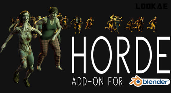 三维人物角色集群模拟Blender插件 Horde Crowd System Tools V1-精品资源站