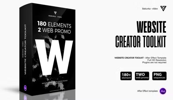 AE模板 创意网站应用网页界面创建宣传展示动画 Website Creator Toolkit