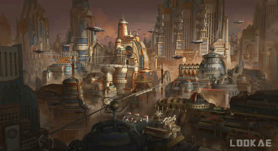 Blender插件-未来科幻朋克乌托邦建筑楼房城市场景3D模型预设 AtomPunk+2K Textures-精品资源站