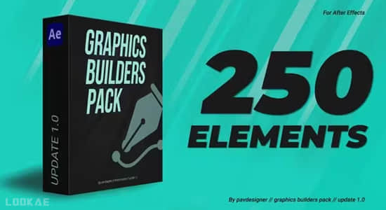 AE模板-250种现代时尚流行图形文字标题排版动画 Graphics builders Pack-精品资源站
