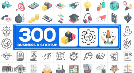 300个公司企业商业图标动画AE模板 Icons Pack – Business & Startups-精品资源站