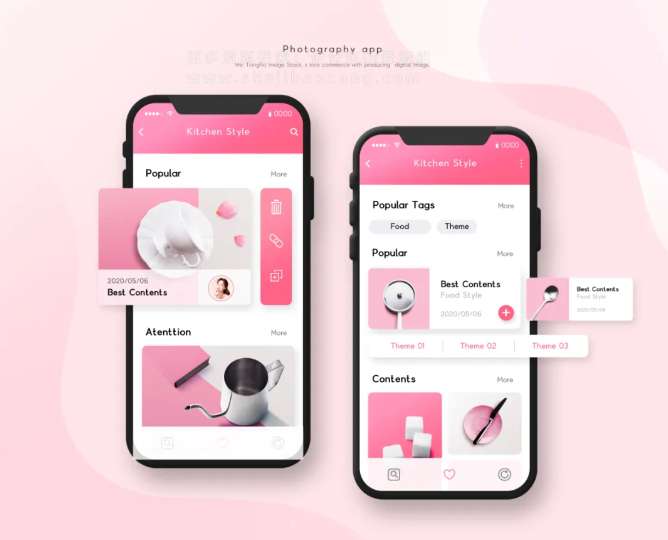 UI界面时尚购物APP单页风格展示PS模版设计素材图