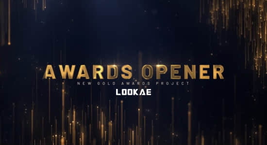 AE模板-唯美奢华线条拖尾粒子颁奖典礼文字标题开场片头 Awards Opener-精品资源站