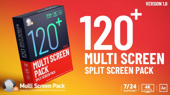 AE模板-120组多画面视频分屏网格组合动画预设 Multi Screen Pack-精品资源站