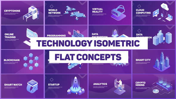 AE模板：科技感等距商品介绍片头动画Technology Isometric Concepts-精品资源站