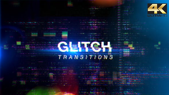20组信号干扰画面像素破损转场动画4K视频素材 Glitch Transitions-精品资源站