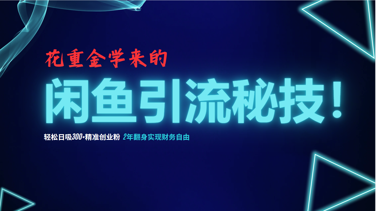 花重金学来的闲鱼引流秘技！轻松日吸300+精准创业粉，每天躺赚5000+，2…-精品资源站
