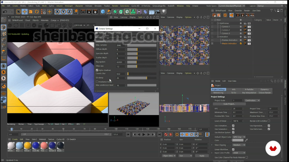 C4D教程(中文字幕)-3D动画设计色彩应用核心技术视频教程
