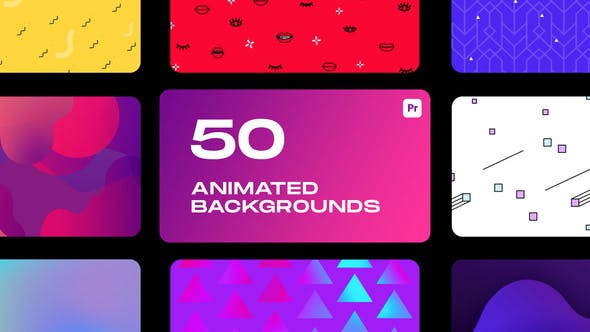 PR脚本-50种彩色渐变图形背景动画 Animated Backgrounds for Premiere Pro-精品资源站
