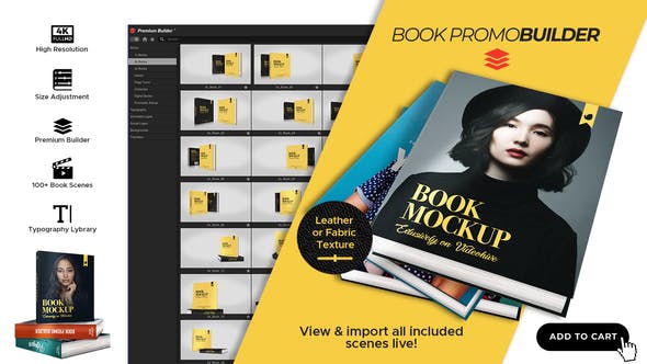 AE脚本模板-三维书本翻页展示文字标题图像背景包装介绍预设 Book Promo Builder-精品资源站