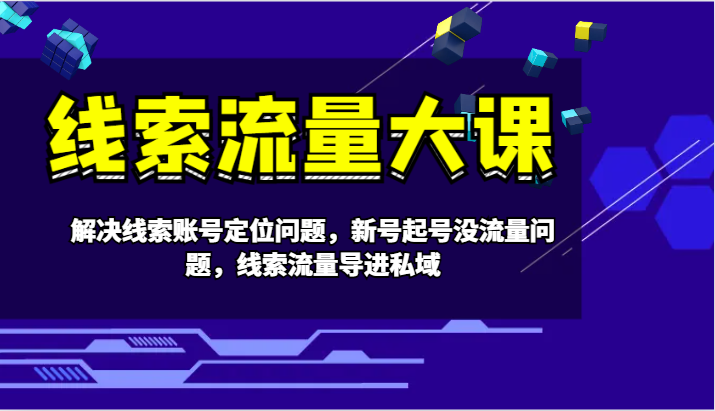 线索流量大课-解决线索账号定位问题，新号起号没流量问题，线索流量导进私域-精品资源站