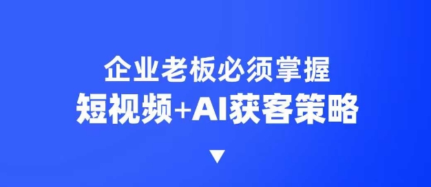 企业短视频AI获客霸屏流量课，6步短视频+AI突围法，3大霸屏抢客策略-精品资源站