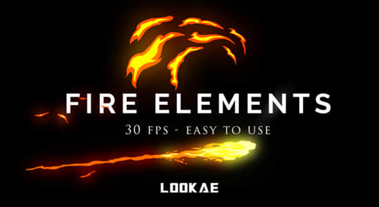 4K视频素材-50个动漫卡通火焰燃烧MG动画 Cartoon Fire Elements Pack-精品资源站