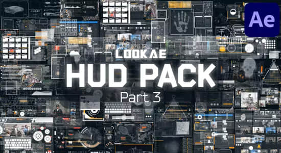 AE模板-18组HUD未来科技感元素UI动画 HUD Pack 3-精品资源站
