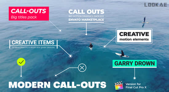 FCPX插件-21个现代呼出指示线条文字标题介绍动画 Modern Call-Outs-精品资源站