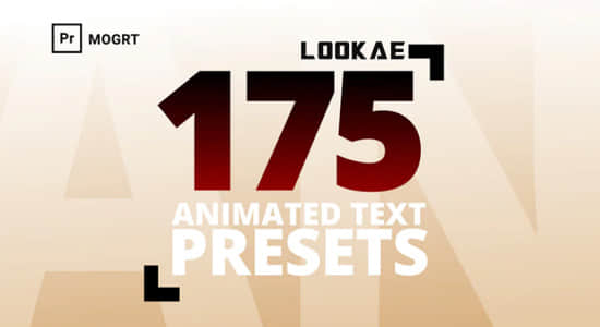 PR预设模板-175个文字标题进入退出动画预设 Text Preset For Premiere-精品资源站