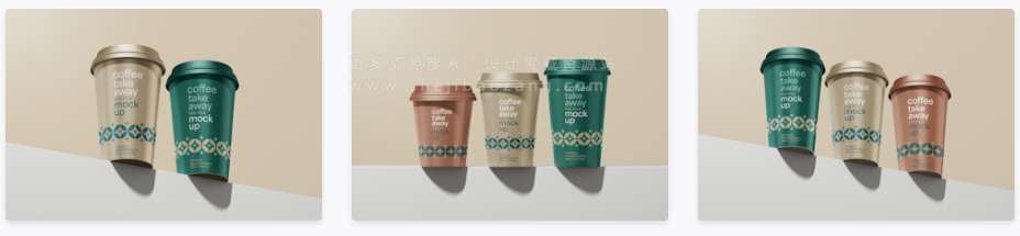 纸质外卖咖啡杯PS样机模版Paper Take Away Coffee Cup Mockup Set