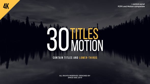 FCPX插件-30个简洁运动排版文字标题动画 30 Motion Titles-精品资源站