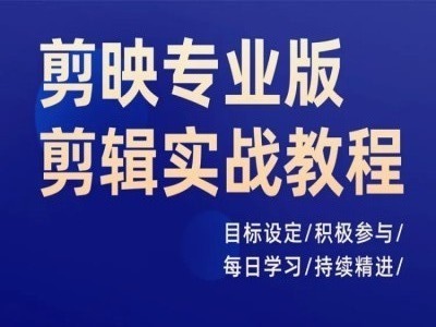 剪映专业版剪辑实战教程，目标设定/积极参与/每日学习/持续精进-精品资源站