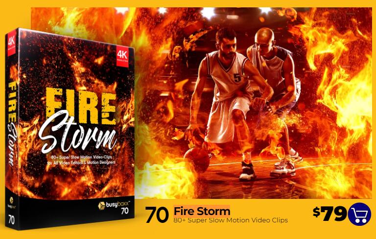 4K视频素材 81个燃烧火焰烈焰喷射特效慢动作 Fire Storm