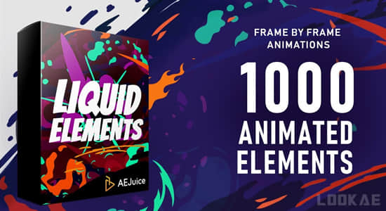 AE/PR模板/视频素材-1000个手绘液体闪光流体二维卡通动画元素包 Liquid Elements-精品资源站