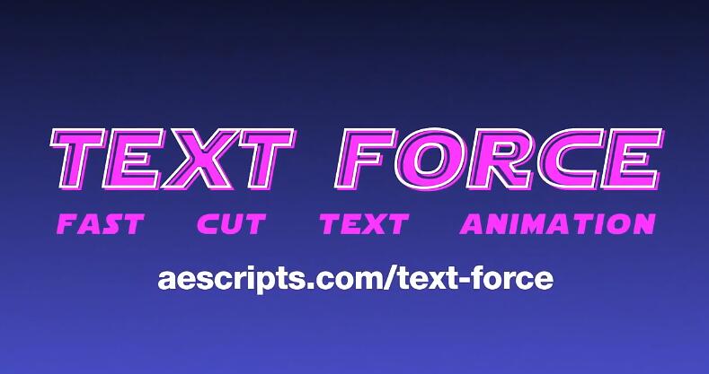 AE脚本 根据音频自动生成快闪文字标题动画 Text Force v1.9.0+使用教程