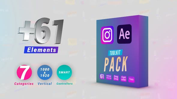 AE模板-竖屏图文包装元素动画包 Instagram Toolkit Pack-精品资源站